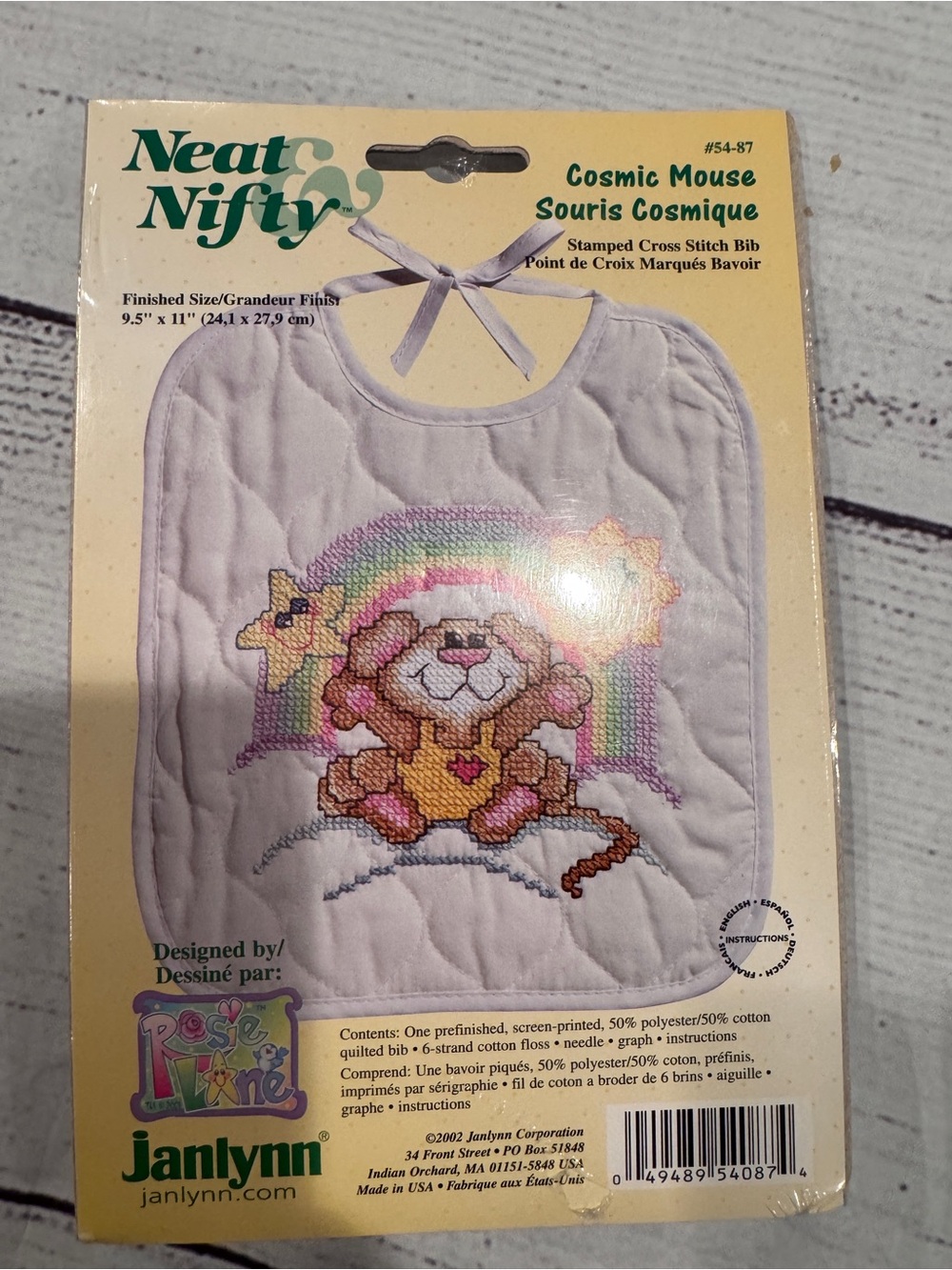 Vintage Janlynn  Cosmic Mouse Baby Bib Kit - NWT